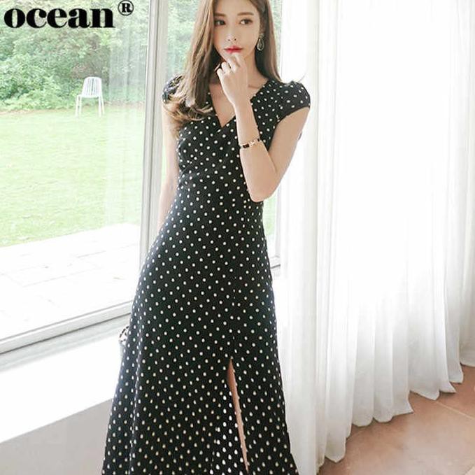 Đầm Chấm Bi Kiểu Hàn Quốc 843 (Size Xs-Xl)