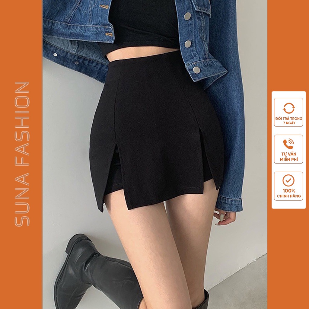 Quần giả váy nữ ngắn cạp cao, Quần váy cạp cao SUNA FASHION tuyết mưa từ 40 - 60kg