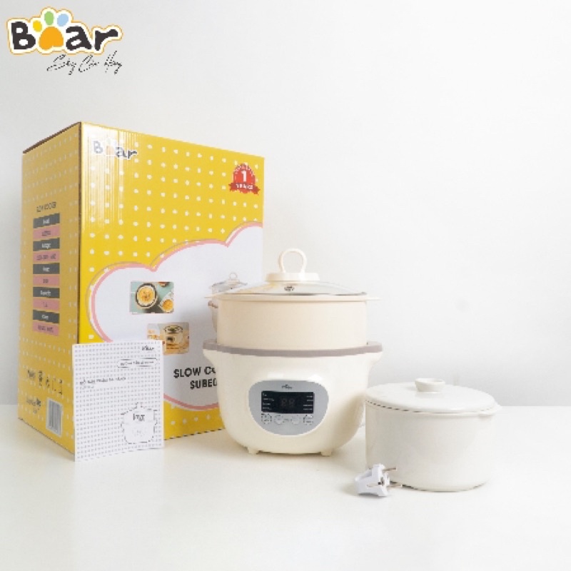 1,6L Nồi Nấu Cháo Chậm, Nồi Ninh Hầm Đa Năng, Nấu Cách Thủy Cho Bé BEAR 1,6L - Bản Quốc Tế BH Chính Hãng 18 Tháng