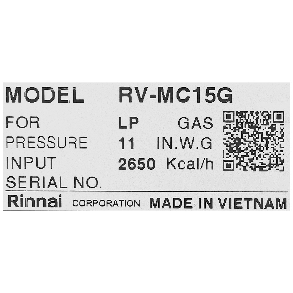Bếp ga đơn Rinnai RV-MC15G