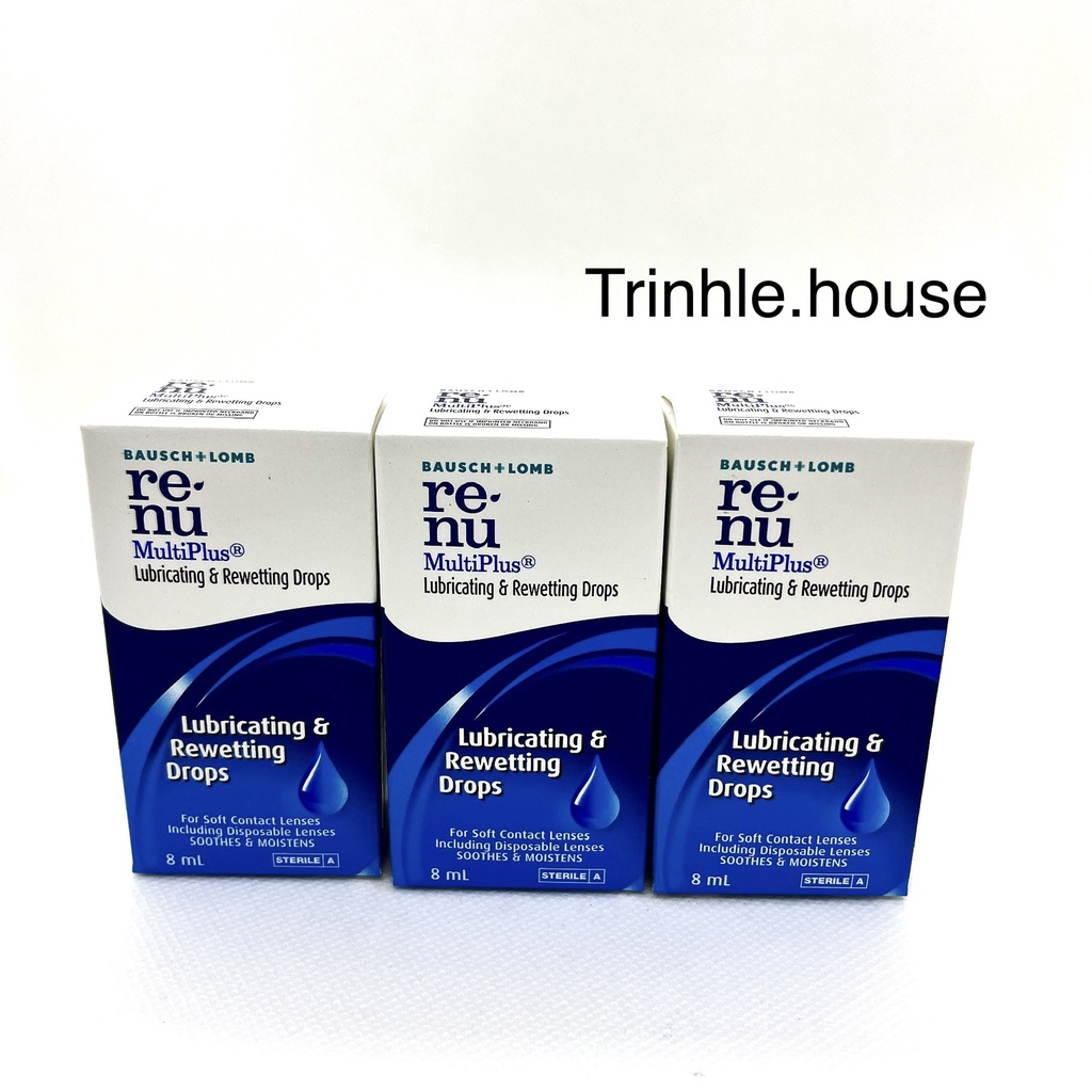 Nước nhỏ mắt lens kính áp tròng Renu 8ml Bausch&lomb- Renu eye drop date 2/2024