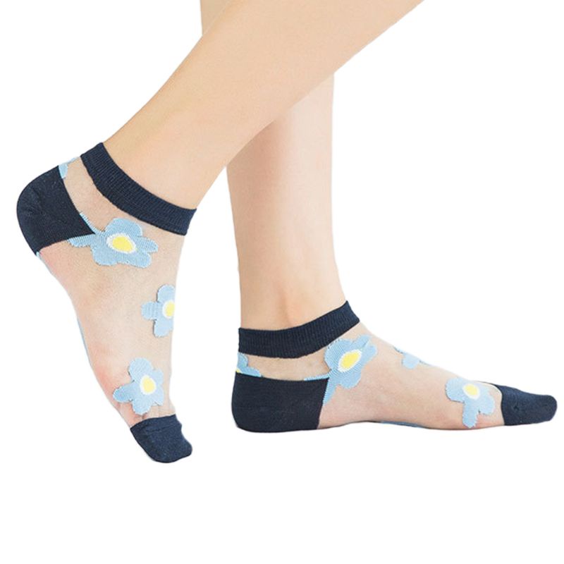 Set 5 Đôi Tất Cổ Thuyền Sợi Thủy Tinh Trong Suốt Siêu Mỏng Phong Cách Nhật Bản Thời Trang Mùa Hè Cho Nữ