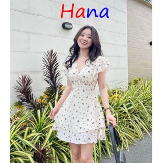 Váy hoa nhí dáng xoè chữ a chất đũi đầm hoa nhí vintage đẹp- hana25