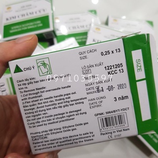 Kim châm cứu Hải bam size 0,25.13,kim đốt nốt ruồi