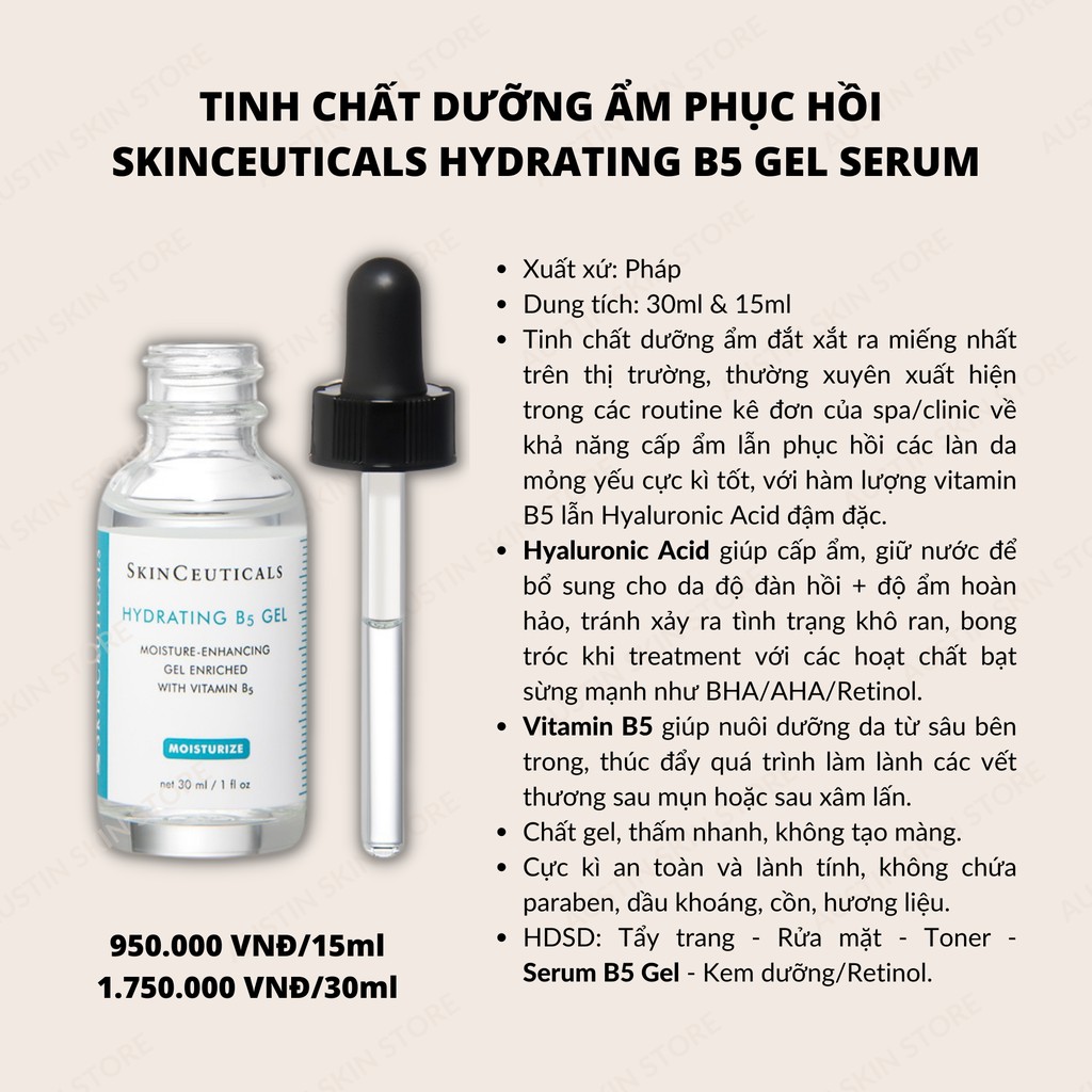 Tinh Chất Dưỡng Ẩm Phục Hồi SkinCeuticals Hydrating B5 Gel