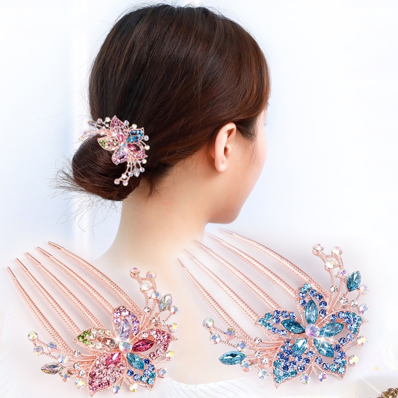 Lược Chải Tóc Bằng Hợp Kim Đính Đá Sang Trọng