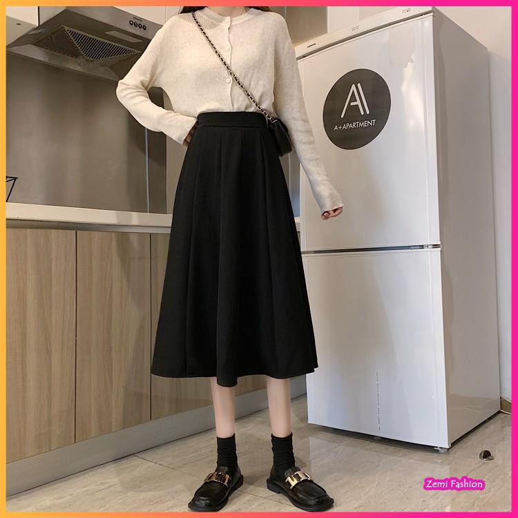 Chân váy chữ A 💕 chân váy midi dáng dài xòe điệu form rộng cạp cao phong cách Ulzzang | BigBuy360 - bigbuy360.vn