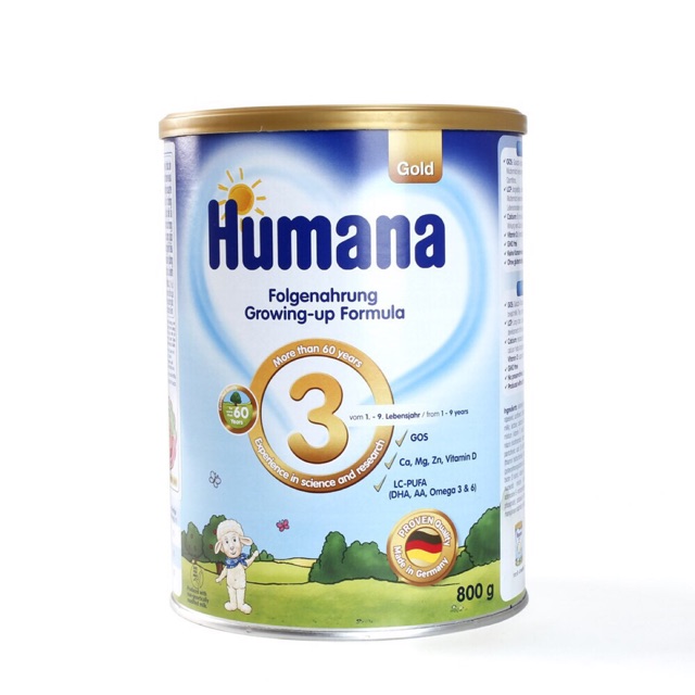 Sữa bột Humana loại số 3 cho trẻ hũ 800gr (Date 2021- Hàng công ty)
