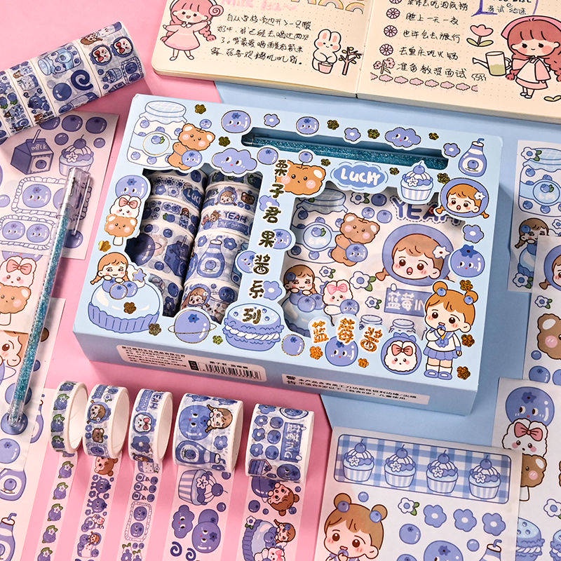 Hình Dán Trẻ Em。 Set Băng Keo Dán Trang Trí Hình Cô Gái Trái Tim Dễ Thương DIY