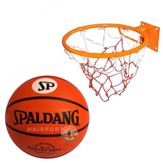 Quả bóng rổ Spaldang tiêu chuẩn thi đấu số 5, 6, 7 ( Tặng kim bơm + lưới đựng )