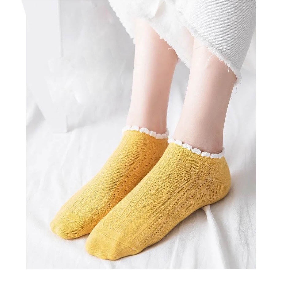 Tất vớ nữ cổ ngắn chất liệu cotton thoáng mát có giãn bốn chiều phong cách Hàn Quốc- Cherry Shop