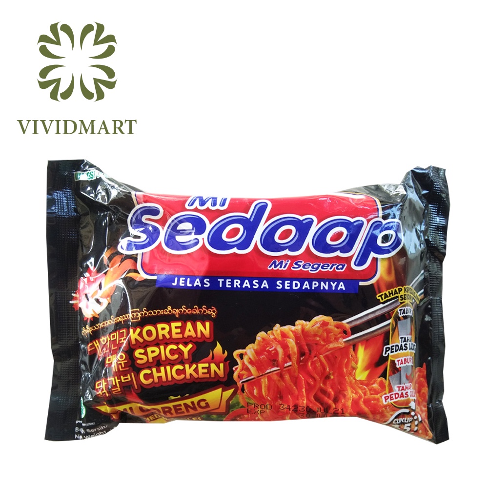 MÌ XÀO KHÔ ĂN LIỀN GORENG SEDAAP 05 VỊ: GÀ RÁN, CAY, KHÔNG CAY, SA TẾ TÔM, ỚT XANH – INDOMIE INDONESIA – GÓI87G