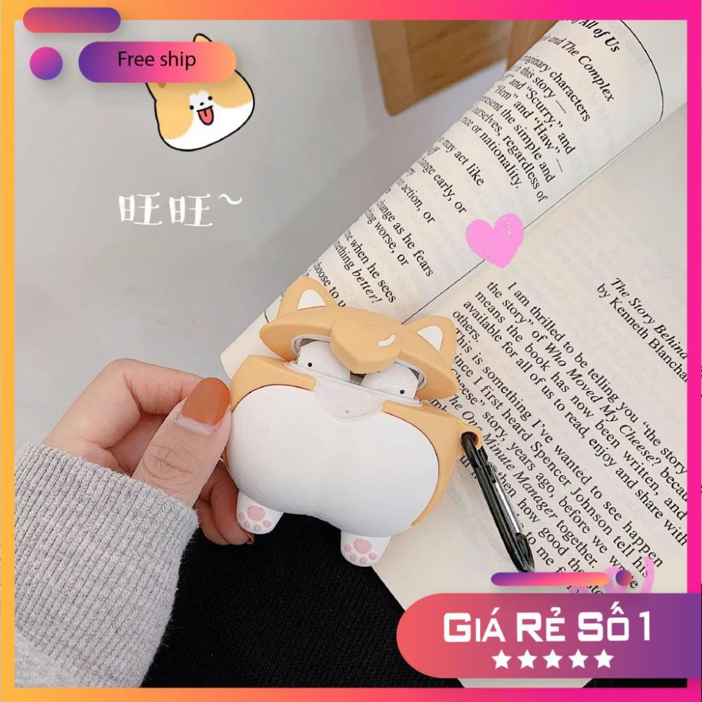 Airpods Case ⚡Freeship ⚡ MÔNG XINH CORGI Case Tai Nghe Không Dây Air-pods 1/ 2/ i12/ Pro - Châts Case Store