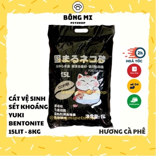 Cát vệ sinh mèo Nhật Yuki 15L, Cát mèo MOONCAT 16L Nhật đen, Nhật trắng Than hoạt tính - Bông Mi