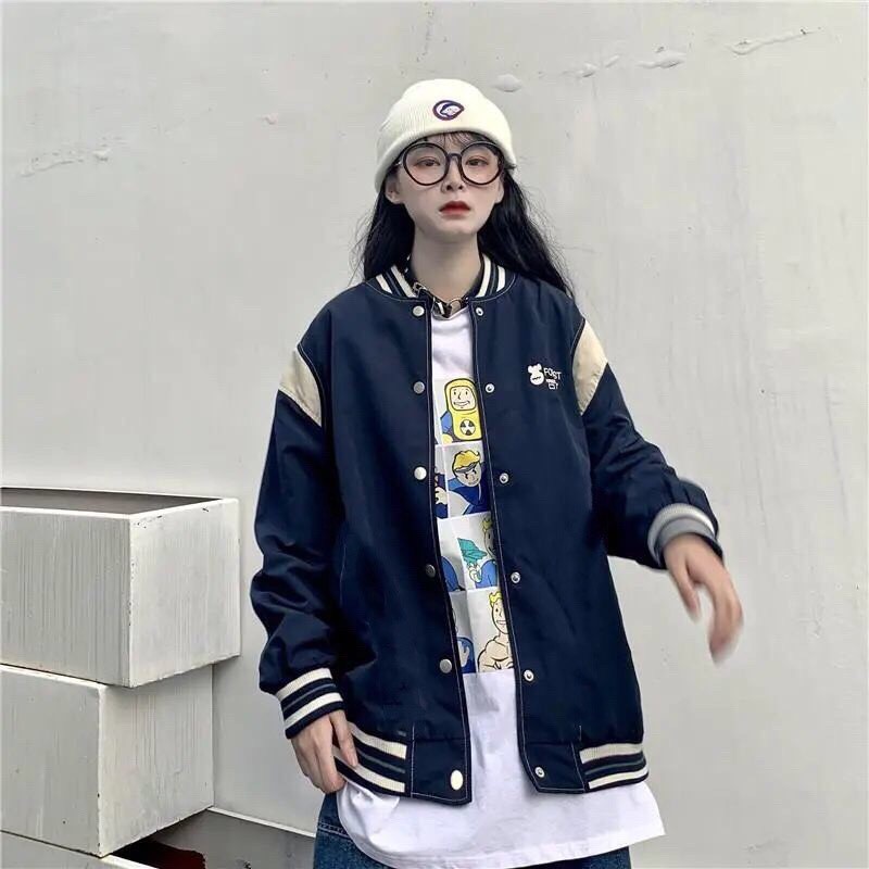 Áo Khoác bomber Dù 2 Lớp Style Bóng Chày Unisex Nam Nữ in chữ FOREST phong cách Hàn Quốc