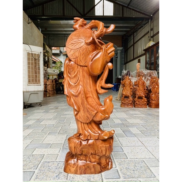 Tượng đạt ma gỗ hương cao 63 cm