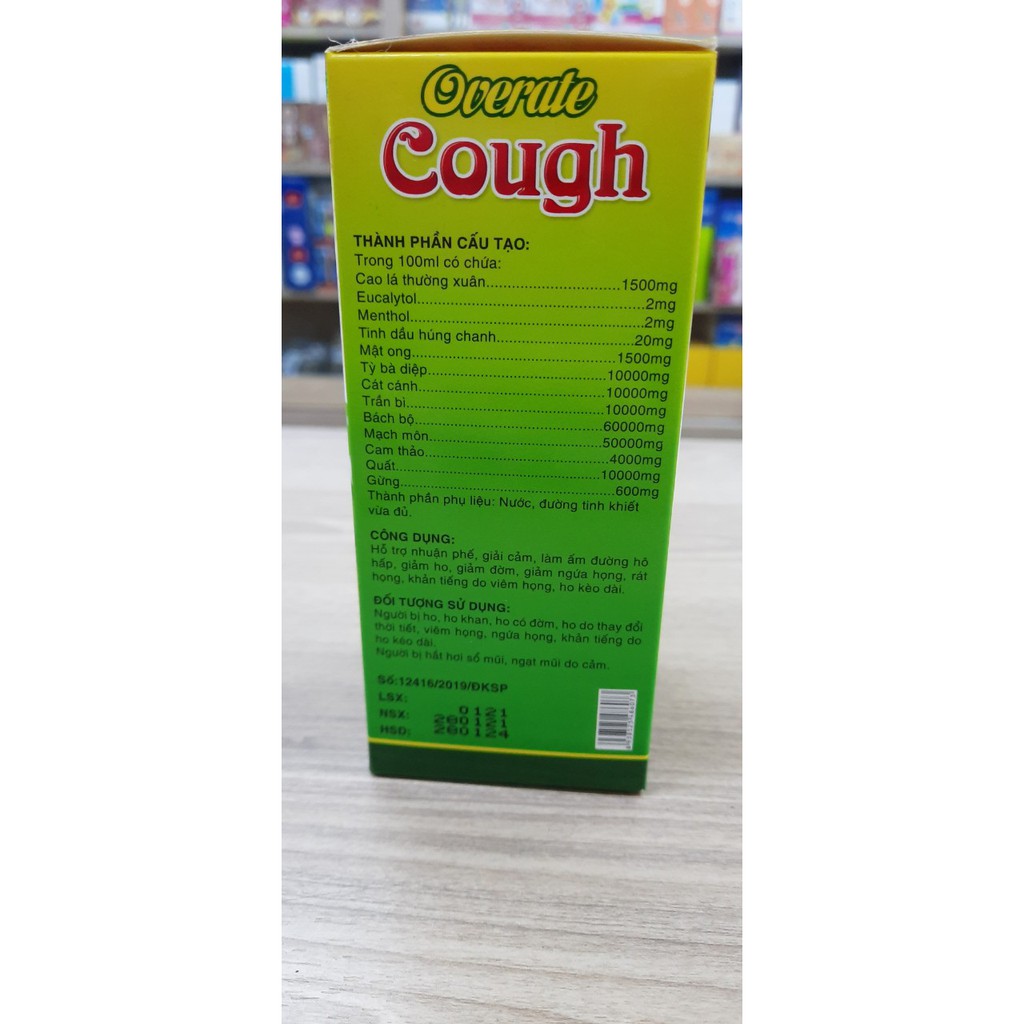 Overate cough hỗ trợ giải cảm, giảm ho, khản tiếng do viêm họng