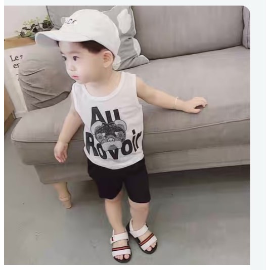 Bộ ba lỗ sát nách cotton cho bé trai bé gái từ 1 đến 5 tuổi.Tom Duy Kids Shop.