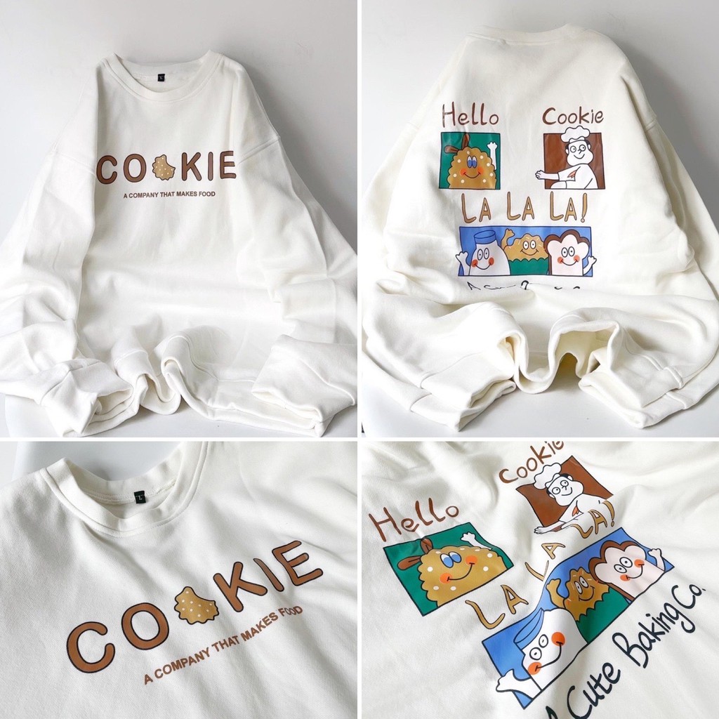 Áo Sweater COOKIE Áo Sweater Nỉ Dày Dặn Mềm Min Form Rộng Tay Bồng [Ảnh Thật] | BigBuy360 - bigbuy360.vn