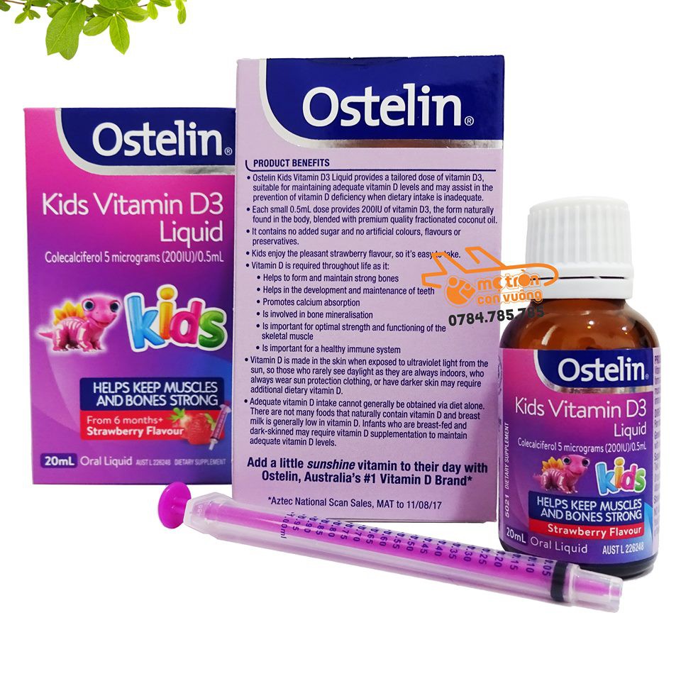 Vitamin D Ostelin cho bé 20ml (6 tháng+)