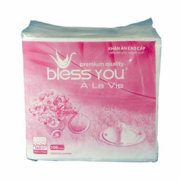 Khăn giấy ăn cao cấp BLESS YOU 100 tờ LV HOME