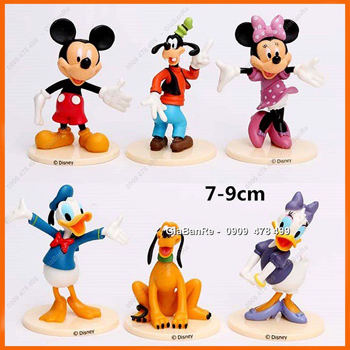 BỘ 6 NHÂN VẬT MICKEY VÀ CÁC BẠN - ĐẾ TRƠN MÀU ĐẸP - 7938