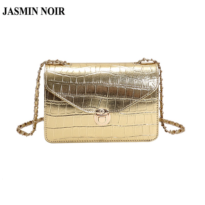 Túi đeo chéo JASMIN NOIR họa tiết da cá sấu thời trang cho nữ