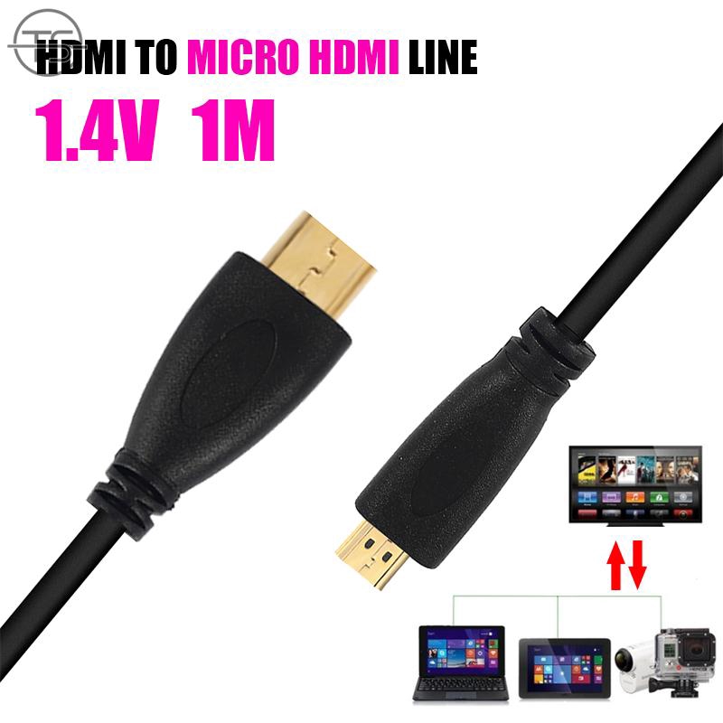 SONG Gopro 6 5 Micro HDMI To HDMI Converter Cable Micro HDMI To HDMI Adapter Cable 1M DVD Phones Gold