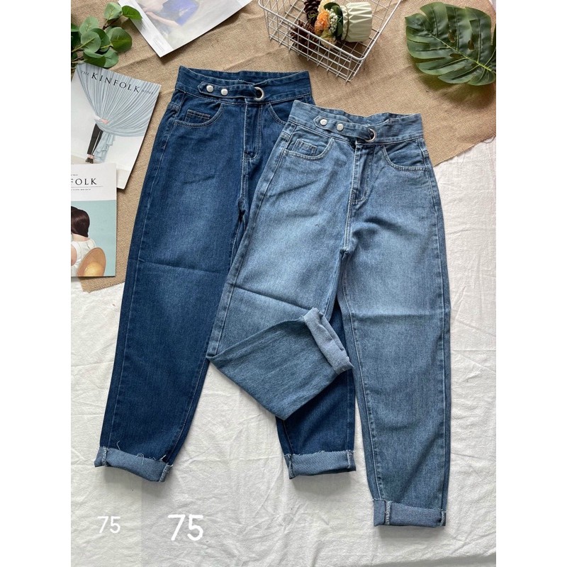 QUẦN JEAN BAGGY CẠP CAO PHỐI ĐAI KIỂU SIÊU HOT [ CLIP THẬT] [FREESHIP] hàng loại 1, VẢI DÀY | BigBuy360 - bigbuy360.vn
