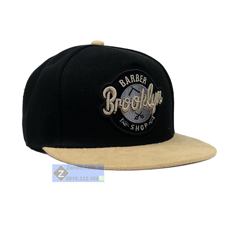 Nón lưỡi trai Snapback Baber Brooklyn đen đẹp, phong cách hiphop cho cả nam và nữ