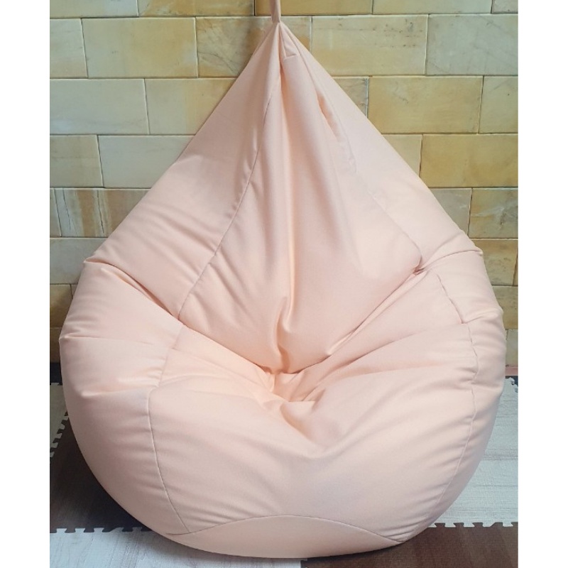 Ghế Lười Hạt Xốp 3ii Home Hình Trái Lê Cao Cấp | Beanbag 3ii Home Size M 80x100cm Màu Cam Nhạt