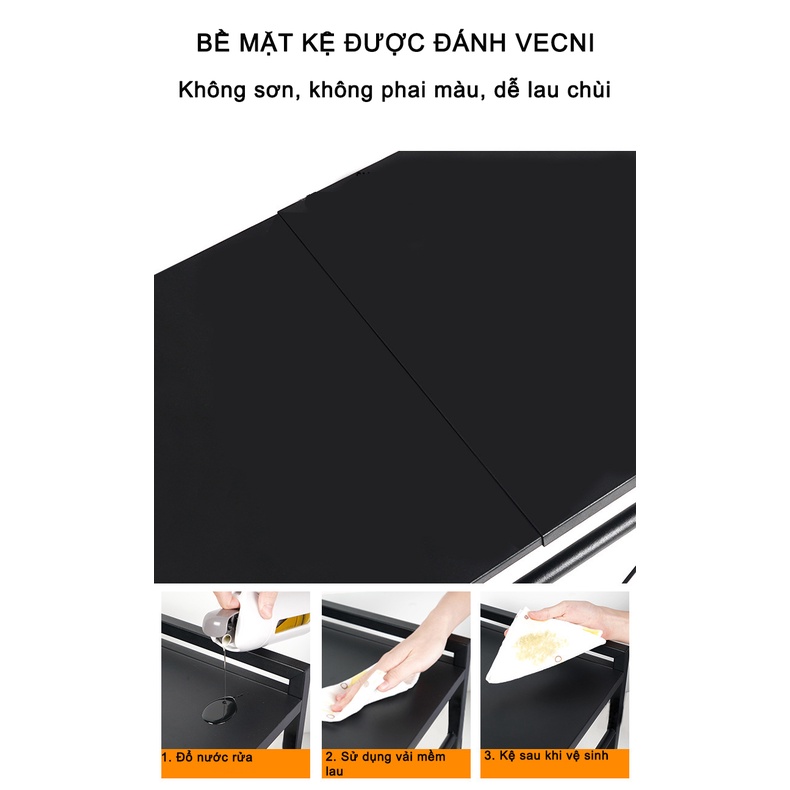 Kệ đựng gia vị nhà bếp 2 tầng, kệ đựng đồ dùng nhà bếp điều chỉnh kích thước tiện lợi nhiều màu