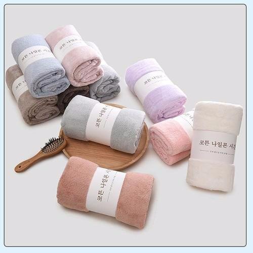 Khăn tắm mềm mịn như tơ không xù lông dài 1m G01 Hàn Quốc lông cừu mềm mịn 100% cotton thấm hút tốt