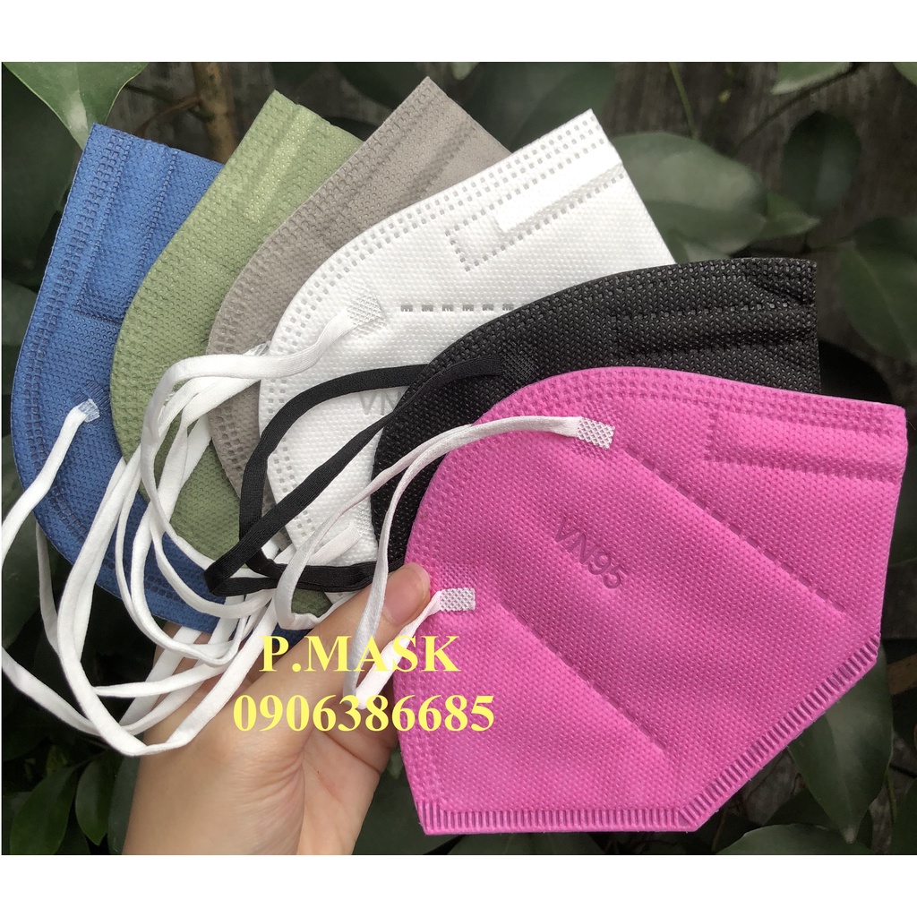 Khẩu trang y tế VN95 kháng khuẩn 4 lớp FAMAPRO Hộp 10 cái - 7 màu Trắng / Xám / Đen / Xanh / Vàng / Hồng / Rêu