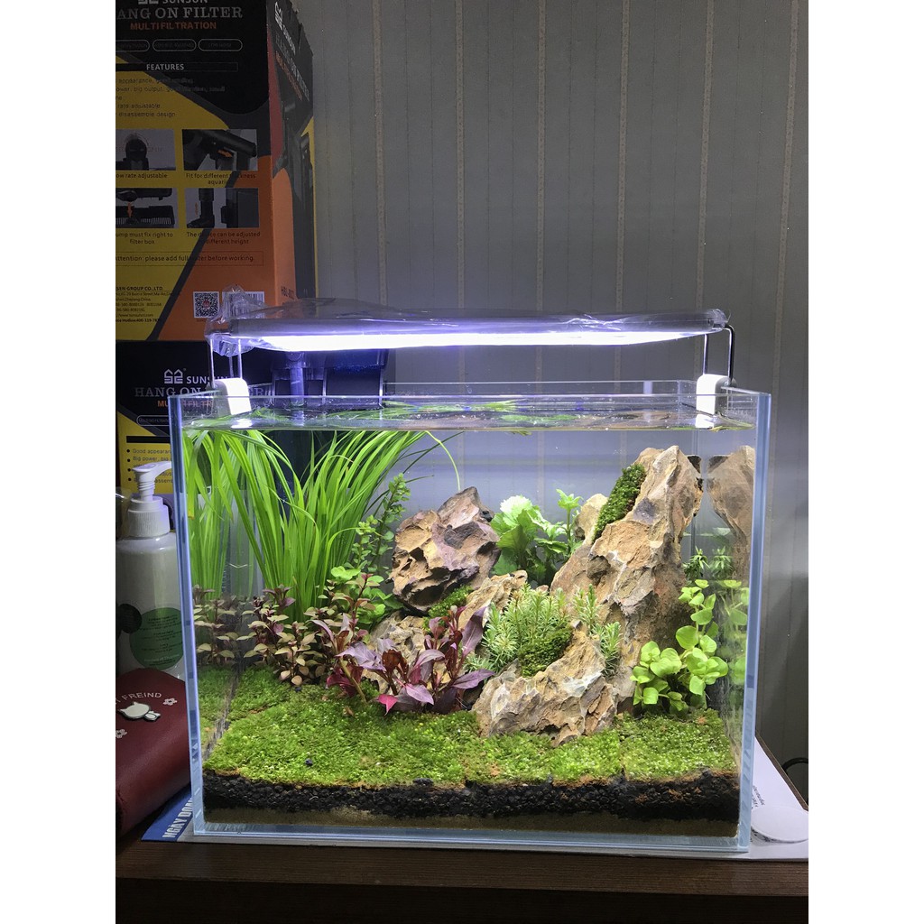Đèn Led Aquarium Light 3 Chế Độ Màu Cho Bể Cá Cảnh, Bể Thủy Sinh 18cm đến 30 cm