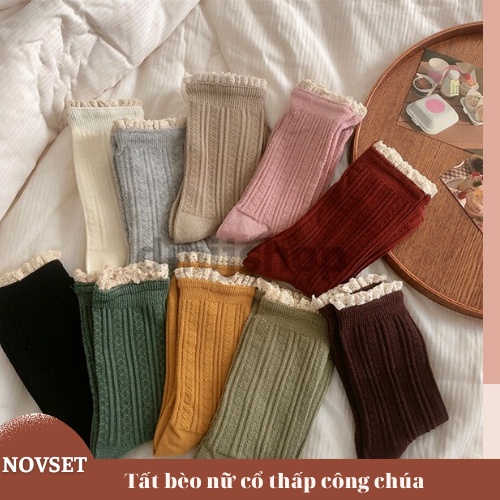 Tất bèo nữ cổ thấp phong cách công chúa nhiều màu đáng yêu [ TẤT CÔNG CHÚA ] [ MÃ A502 ]