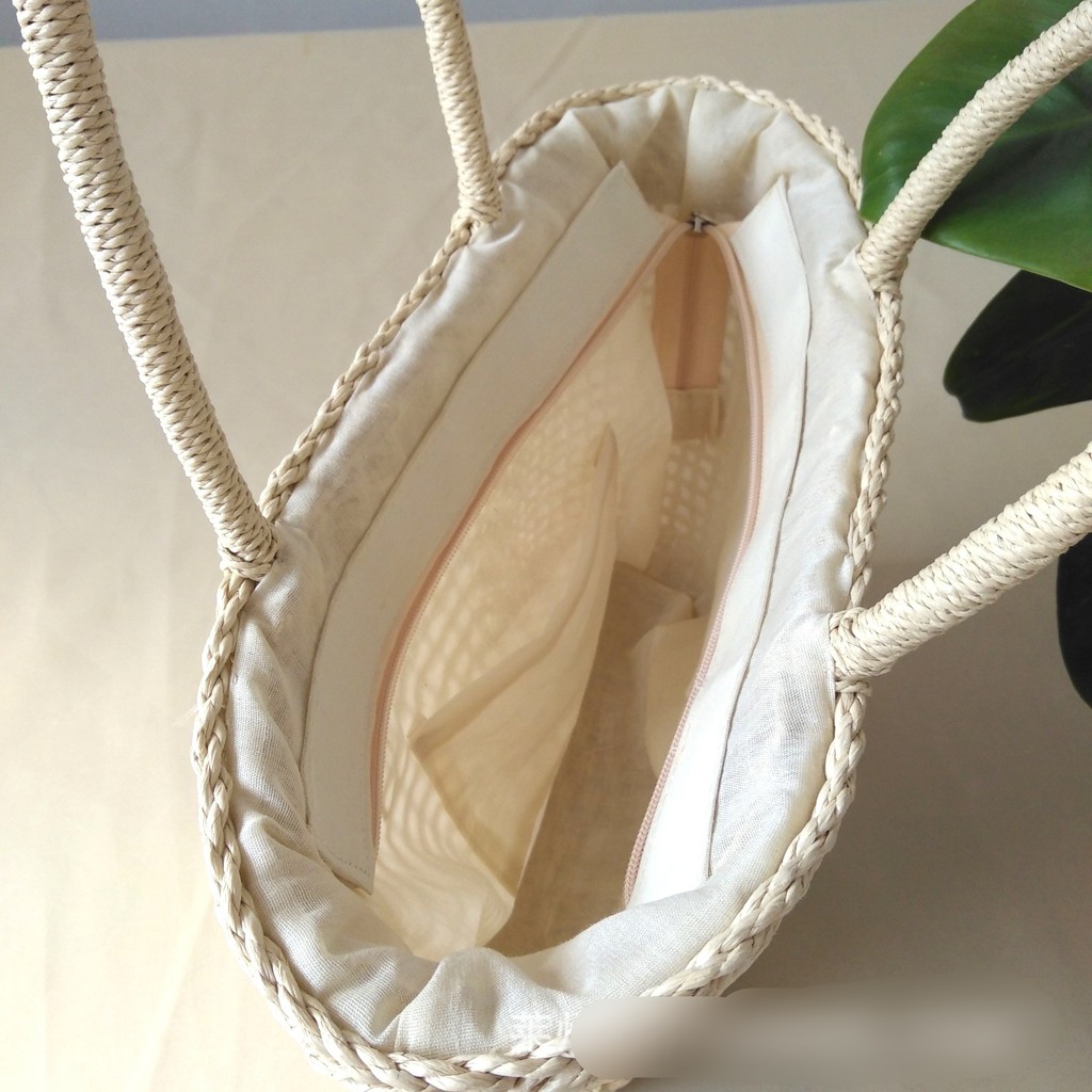 Túi cói xách tay kiểu dáng vintage | BigBuy360 - bigbuy360.vn