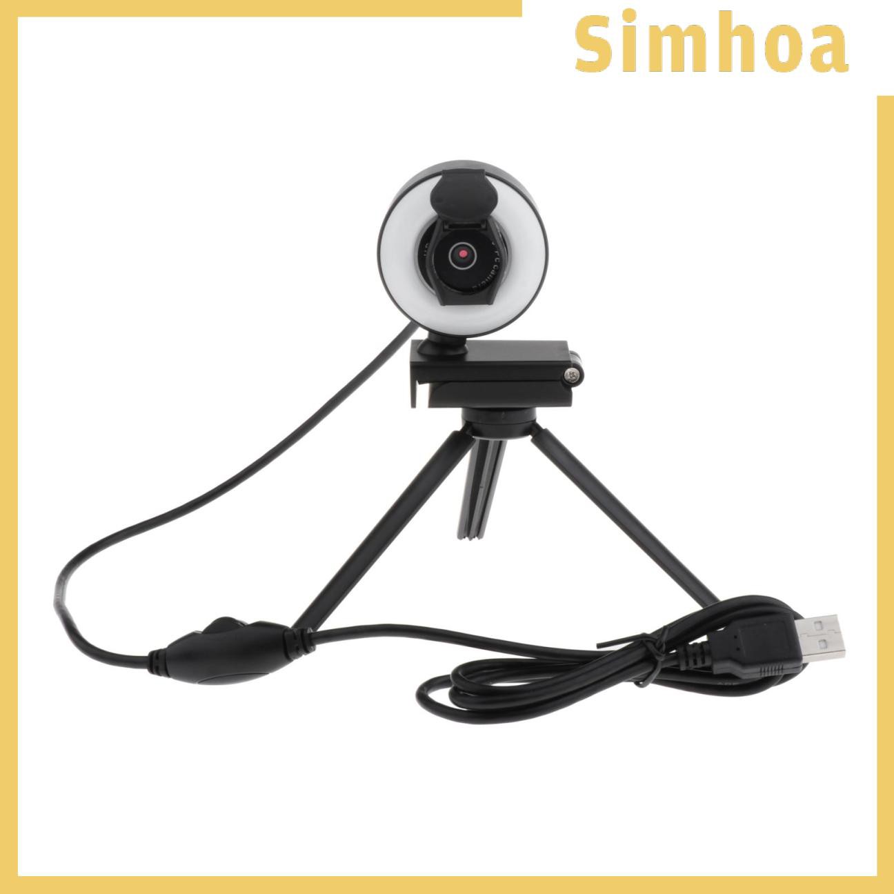 Webcam USB HD dạng vòng kèm micrô hỗ trợ ghi video stream cho PC