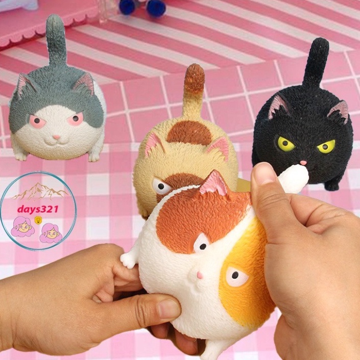 Mèo béo mèo ú ú giận dữ squishy đồ chơi bóp trút giận giải tỏa căng thẳng mèo mặt quạu mochi