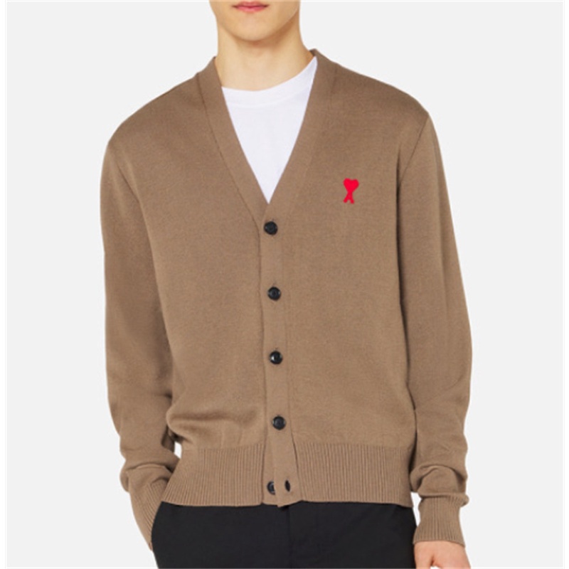 Áo Khoác Cardigan Dệt Kim Cổ Chữ V Tay Dài Thêu Hình Trái Tim Nhỏ Thời Trang Xu Hướng Cổ Điển Cho Cặp Đôi