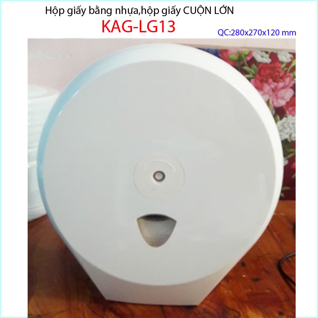 Hộp đựng giấy cuộn lớn, hộp giấy vệ sinh Kace màu xám nhạt KAG-LG13