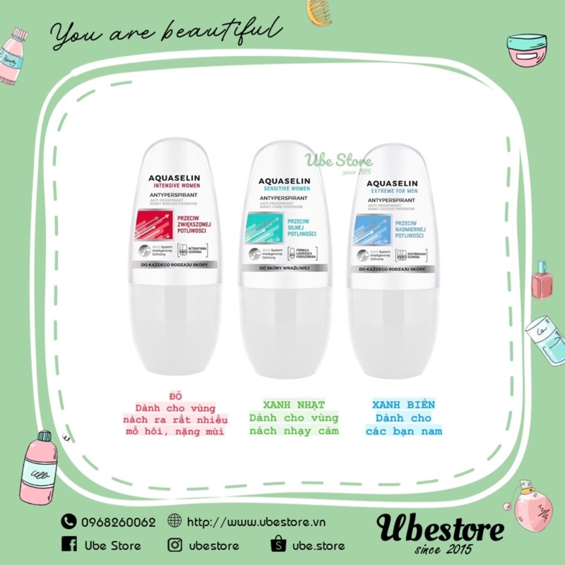 LĂN KHỬ MÙI AQUASELIN 50ML