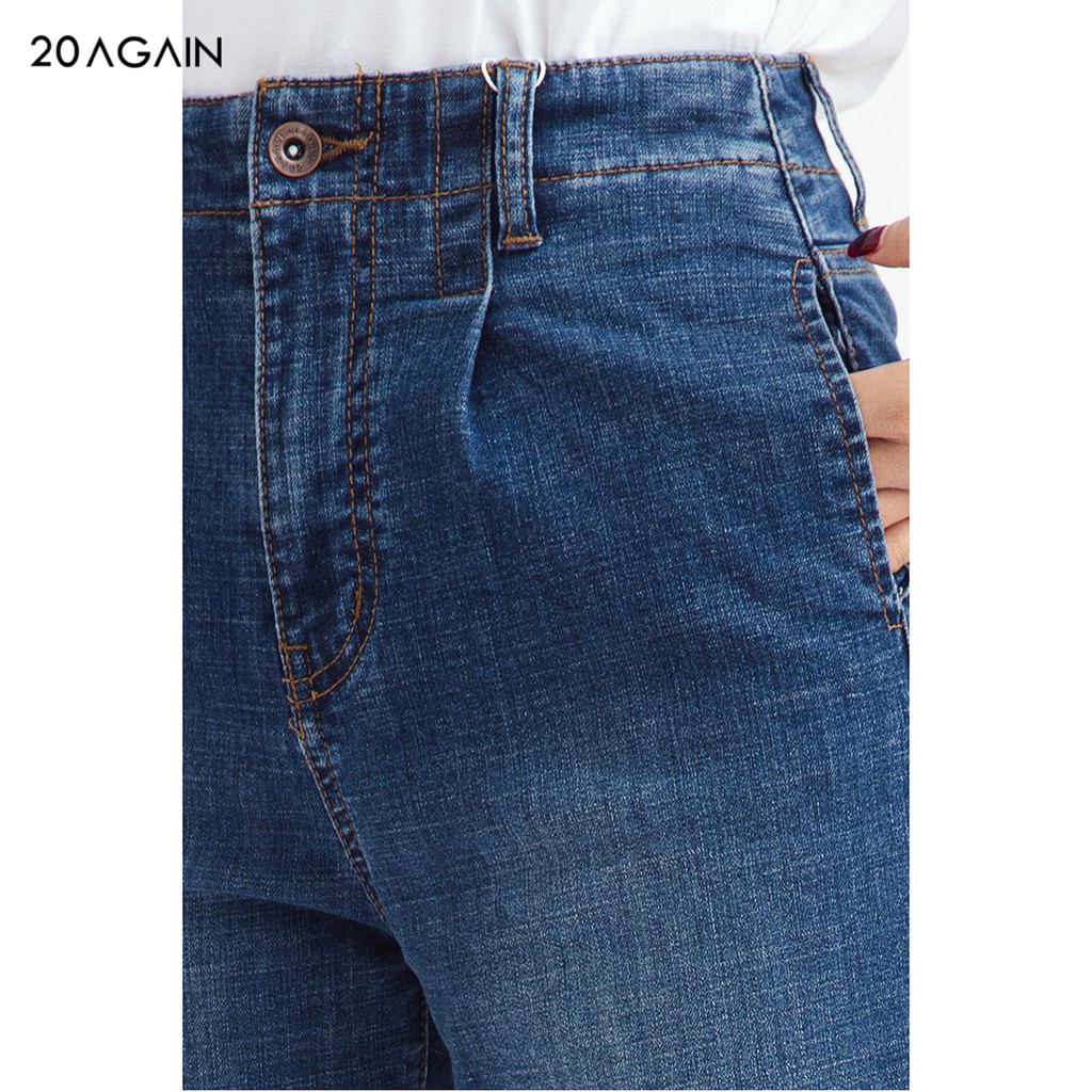 Quần jean baggy nữ chiết ly 20AGAIN QBA0065