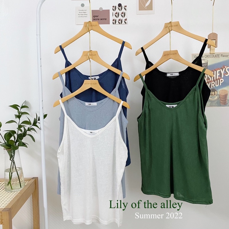 Áo 2 dây vải cotton giấy mềm mát, bảng màu xinh