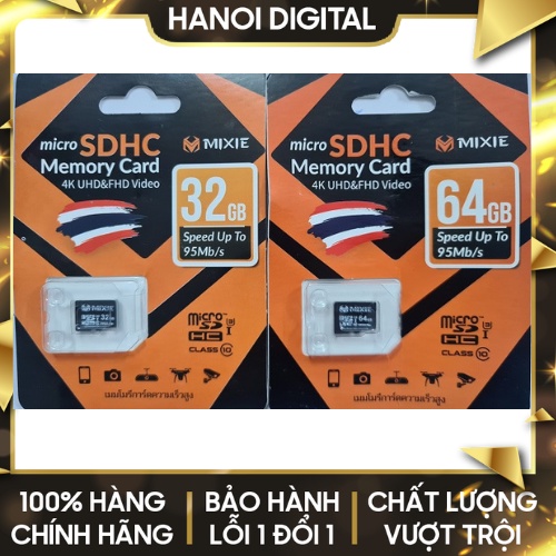 THẺ NHỚ MIXIE Micro SD Mixie 32GB/64GB/128Gb Class 10 Chuyên dụng cho Camera IP - Bảo Hành 3 năm