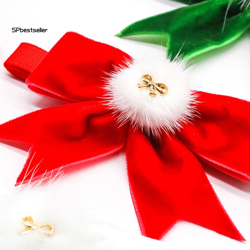 Vòng Cổ Siêu Mềm Đính Nơ Phong Cách Giáng Sinh Dành Cho Thú Cưng