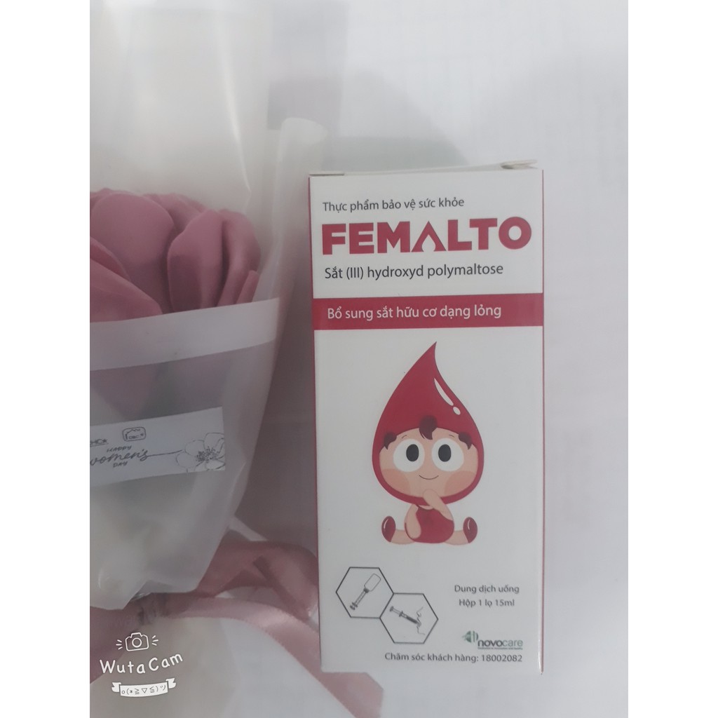(CHÍNH HÃNG) FEMALTO-SẮT HỮU CƠ NHỎ GIỌT sử dụng cho trẻ từ 0 tháng tuổi, vị thơm ngon dễ uống, không gây táo bón