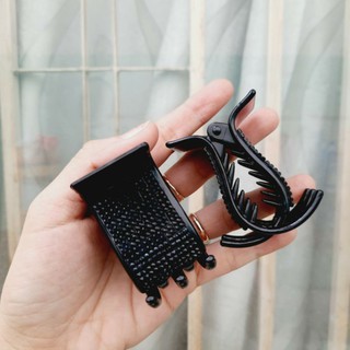 Kẹp tóc 5 răng đính xoàn màu đen