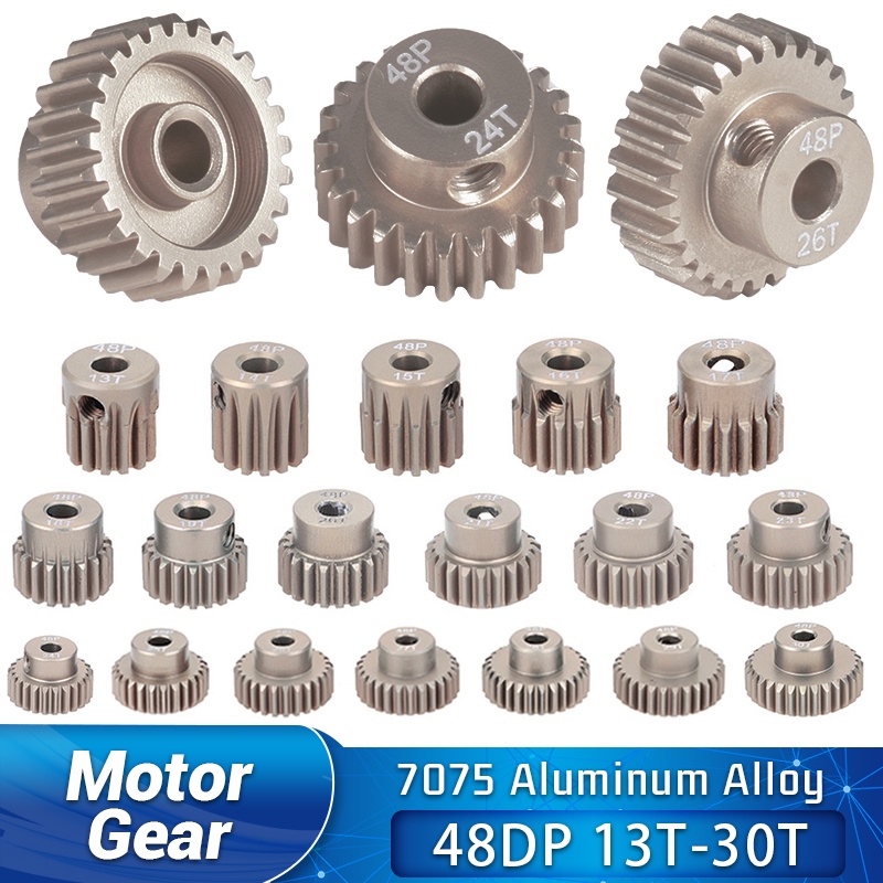 Bánh Răng Kim Loại Nhôm 48DP 3.175mm 13t 15t 17t 18T 19t 20T 22T 24T 28T 30T Cho Mô Hình Xe 1 / 10 R