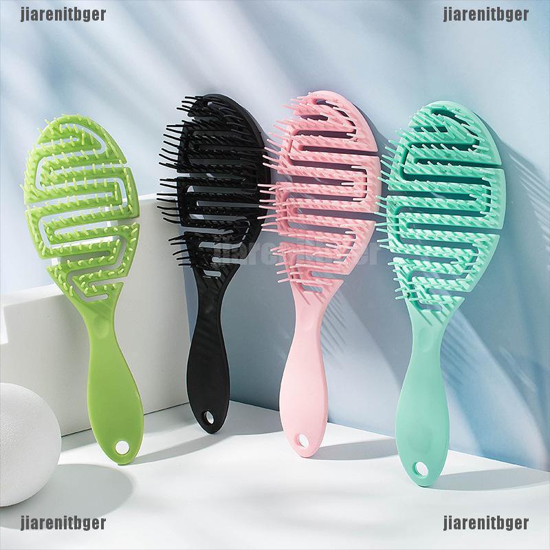 （jiarenitbger）Wet Brush DryCurved Comb Massage Comb Fluffy Shape Ribs Curling Comb On Wet Hair